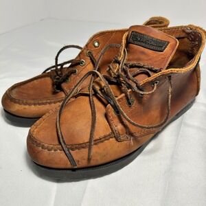 Eastland women's 8.5 W Brown Leather Moc Toe Chukka Boots Lace Up Ankle Boots